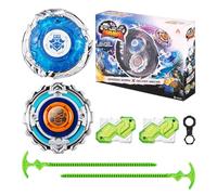Infinity Nado Spinning Top Series Split, Metallic Battle Tops with Launcher, Children's Toy Boys, Spinning Tops from 5 6 7 8 9 10 11 12 Years, Shadow Shark & Delver Mecha