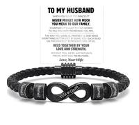 Infinity Name Bracelet-For the Man Who Holds Us Together, Infinity Braided Bracelet for Men, Personalized Customized Name Bracelets, for Dad Boyfriend Husband Birthday, Valentines Gift