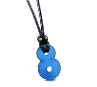 Infinity Necklace - Sea Glass Jewelry - Positive Vibes Collection - Cute Meditation Crystals - Spiritual Gifts for Yoga Lovers - High Vibration Tibetan Symbols - Cool and Trendy Good Luck Amulets