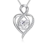 Infinity Necklace Sterling Silver Heart Pendant Necklace Infinite Love Jewellery Gifts for Women Mum