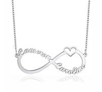 Infinity Necklace with Customized Name, Personalized Copper Infinity Family Necklace with 1-6 Names, Custom Promise Necklaces Birthday Anniversary Mother's Day Gift for Women Mom Grandma