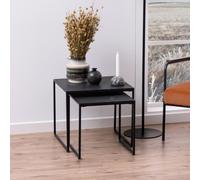 Infinity Nest of Tables - Square - Black Marble Effect - Set of 2