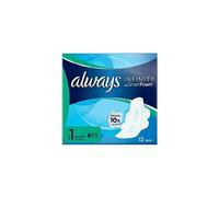 Always Infinity FlexProtect Sanitary Towels Normal (Size 1) With Wings 12 Pads