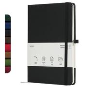Infinity Notebook Journal, Maestro Journal Notebook Ruled Paper - A5 size 80 GSM Thick Lined Paper Hard Cover Classic Writing Journals, Diary with Rear Pocket & Pen Holder (Pack of 10, Black)