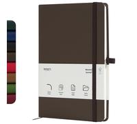 Infinity Notebook Journal, Maestro Journal Notebook Ruled Paper - A5 size 80 GSM Thick Lined Paper Hard Cover Classic Writing Journals, Diary with Rear Pocket & Pen Holder (Pack of 10, Dark Brown)