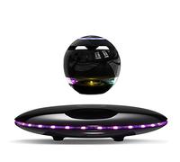 Infinity Orb Magnetic Levitating Speaker Bluetooth 4.0 LED Flash Wireless Floating Speakers with Microphone and Touch Buttons (Black)