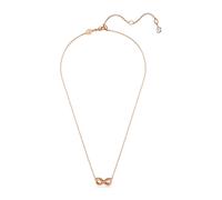 Swarovski Hyperbola pendant, Pavé, Infinity, White, Rose gold-tone plated