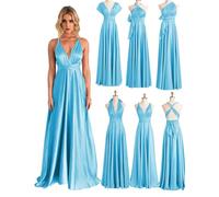 Infinity Princess Bridesmaid Dress Convertible Prom Dresses Multi-Way Sayin Formal Evening Party Maxi Gown ZMKI471 Pool UK8