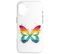 Infinity Rainbow Butterfly Autism Neurodiversity Awareness Case for iPhone 16