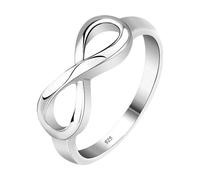 Infinity Rings - Silver Plated Symbolic Band, Modern Alloy Aesthetic Elegant | Lightweight Comfortable Statement Accessory, Trendy Refined Craftsmanship Jewelry Piece for Teen Girls