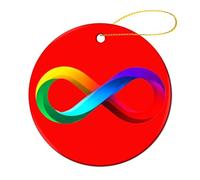 Infinity Symbol Autism Awareness Christmas Ornament Souvenir Ceramic Hanging Pendant 4 Pcs