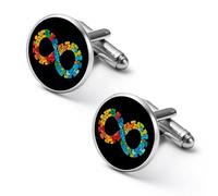 Infinity Symbol Autism Awareness Cute Shirt Cufflinks for Men Long Sleeve Suit Metal Cuff Links Jewelry Accessories