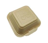 Infinity Takeaway Food Box - Brown HP6 Burger Box - Cornstarch Eco-Friendly Legal Alternative to Polystyrene - Biodegradable Clamshell for Burgers, Takeaways, Events, Catering - Bulk Pack x 450
