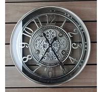 INFINITY TIME 21 Inch Moving Gear Wall Clock Modern, Large Vintage Industrial Steampunk Wall Clocks for Living Room Decor,Gunmetal Arabic Numeral