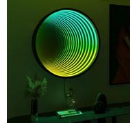 Infinity Tunnel Mirror Light, Dimmable Multicolour LED Wall Lamp for Christmas Party Room Wedding Decor