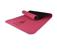 INFINITY UK Yoga Mat - TPE Rubber Floor Workout Pad with Carry Strap - Perfect for Stretching, Body Weight Exercise, Pilates, and Fitness Training - Anti-Skid Back and Non-Slip Surface- Pink/Black