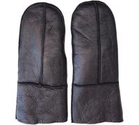 Infinity Leather Genuine Real Sheepskin Leather Mittens Warm Gloves in Black | Size: XL Infinity Leather Black XL