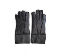 Infinity Leather Unisex Black Sheepskin Leather Gloves with Roll Up/Down Cuff