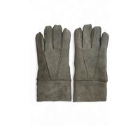 Infinity Leather Unisex Grey Sheepskin Suede Gloves with Roll Up/Down Cuff