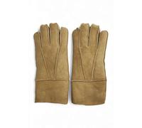 Infinity Leather Unisex Tan Sheepskin Suede Gloves with Roll Up/Down Cuff