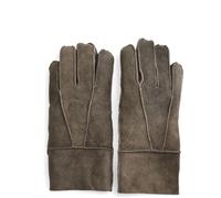 Infinity Leather Unisex Brown Sheepskin Suede Gloves with Roll Up/Down Cuff
