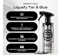Infinity Wax Liquefy Tar & Glue Remover 20L Commercial-Grade Solvent-Based Adhesive & Tar Remover for Cars, Paint & Glass Safe High-Volume Decontamination for Detailers & Trade