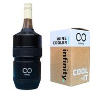 ∞ Infinity WINE COOLER | Long-Lasting Cooling | Secure and Portable | Double Vacuum Insulated Design | Adjustable Fit for Different Sized Bottles | Luxury Drinks Cooler (RAVEN BLACK)