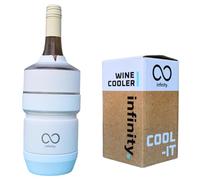 ∞ Infinity WINE COOLER | Long-Lasting Cooling | Secure and Portable | Double Vacuum Insulated Design | Adjustable Fit for Different Sized Bottles | Luxury Drinks Cooler (PORCELAIN WHITE)