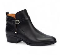 Infinity Women’s Black Leather Ankle Bootie Zip Heel Biker Boots - Daroca