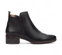 Infinity Women’s Black Leather Ankle Bootie Zip Heel Boots - Malaga