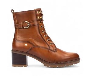 Infinity Women’s Brandy Brown Leather Mid-Heel Combat Ankle Biker Boots - Llanes