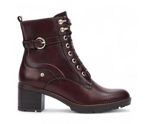 Infinity Women’s Caoba Brown Leather Mid-Heel Combat Ankle Biker Boots - Llanes