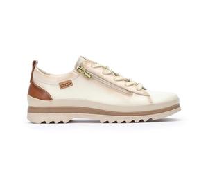 Infinity Women’s NATA White Leather Lace Up Trainers Sneakers - Vigo