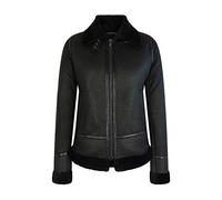 Infinity Womens Classic Black Real Sheepskin Zip Flying Jacket B3 Pilot Coat Tailored Fit