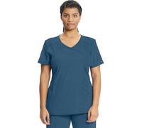 Infinity Women's Mock Wrap Scrubs Shirt Medical, Caribbean Blue, S