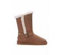 Infinity Womens Sheepskin Suede Calf Winter Redwood Boots - - Size: 4