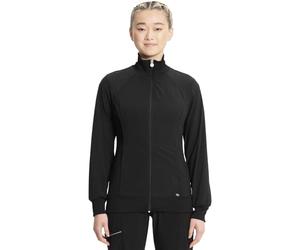 Infinity Zip Front Scrub Jackets for Women, 4-Way Stretch Fabric, 2391A, Black, L