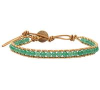 Infinityee Ankle Bracelet Woven Light Brown Leather Vintage Handmade Hippie Bohemian Gypsy Boho Unisex Anklet for Men, Women, Teen (Jade stone)