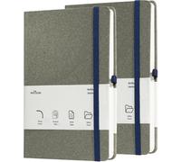 InfinityMarket Wilson A5 Notebook Journal, Archive Ruled Paper Journal Notebook - A5 size 80 GSM Thick Lined Paper Hard Cover Classic Writing Journals, Diaries with Rear Pocket Pack of 2, Grey
