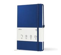 InfinityMarket Wilson Journal, Maestro Journal Notebook Ruled Paper - A5 size 80 GSM Thick Lined Paper Hard Cover Classic Writing Journals, Diary with Rear Pocket & Pen Holder, Pack of 1, Blue