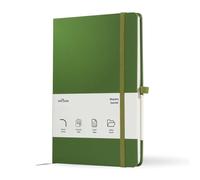 InfinityMarket Wilson Journal, Maestro Journal Notebook Ruled Paper - A5 size 80 GSM Thick Lined Paper Hard Cover Classic Writing Journals, Diary with Rear Pocket & Pen Holder, Pack of 1, Green