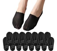 InfiniZer 15 Pairs Womens Invisible Socks, No Show Trainer Socks for Women, Non Slip Low Cut Liner, Soft Cotton for Loafers Flat Sneakers 3-5/6-8 (UK, Numeric, 3, 5, Regular, Regular, Black)