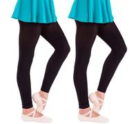 InfiniZer 2 Pairs 80D Footless Tights for Girls, Stretchy Opaque Soft Footless Dance Tights Pantyhose for Daily Ballet
