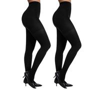 InfiniZer 2 Pairs Black Tights Women 80 Denier Opaque Tights High Waisted Black Tights for Women, Soft & Durable Pantyhose (UK, Alpha, S, Regular, Regular)