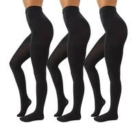 InfiniZer 3 Pairs Thick Black Tights Women, 100 Denier Winter Warm Soft Stretch Opaque Tights Control Top Ladies Pantyhose