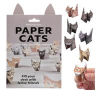 InfiniZer 50 Sheets DIY Paper Cats Origami Kit Creative 3D Origami Dog Dinosaur Animal Kit Cute Animals Shaped Decoration Kits Set for Cat Lovers (Cat)