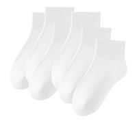 InfiniZer 6 Pairs Ladies Socks Comfort Cotton Socks For Women Breathable High Elasticity Mini Crew Ankle Socks Multipack Unisex Daily Wear (6, White)