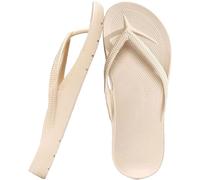 InfiniZer Arch Support Flip Flops Thick Sole Platform Sandals, Non-Slip Cushioning Thong for Women Men UK 3-10 (Khaki, Adult, Men, 3, Numeric Range, UK Footwear Size System, 4, Medium)