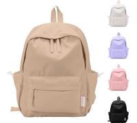 InfiniZer Causal School Bags for Boys Girls Small School Backpack Lightweight Travel Backpack Rucksack Water Resistant Bookbag for College Teenage (Khaki)