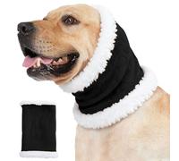 InfiniZer Dog Snood, Adjustable Dog Ear Defender With Thermal Liner Muffs Noise Protection Comfortable Quiet, Happy Hoodie For Dogs Anxiety Relief, Dogs Grooming (Black, M)